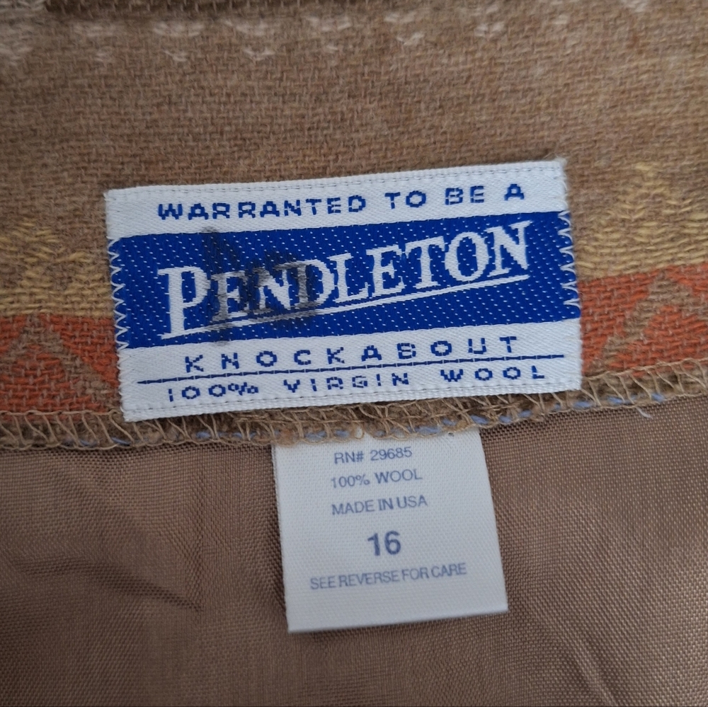 Pendleton Brown And Tan Patterned Midi Skirt - image 6